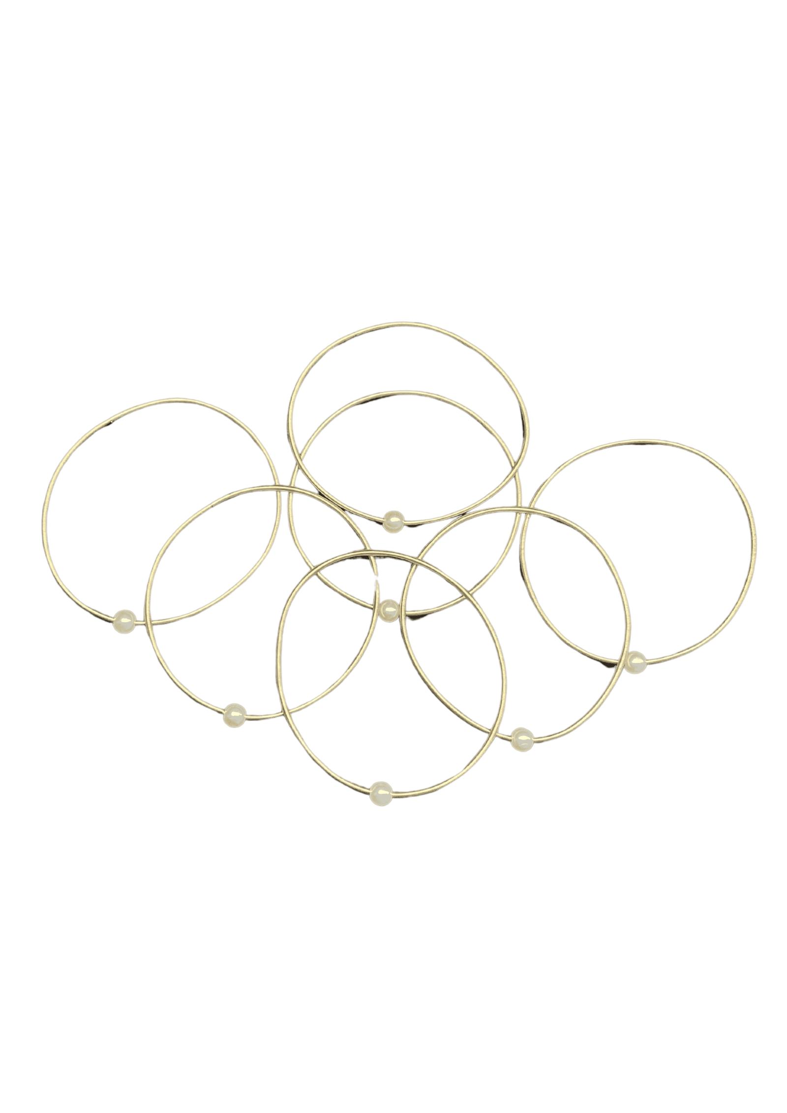 Graceful Golden Pearl Bangles (Pack of 6)